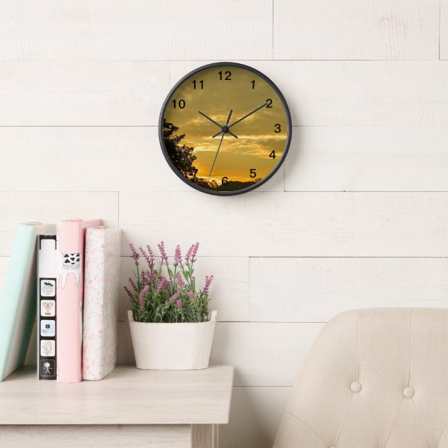 Sunset Sky Wall Clock - Timeless Beauty of Dusk (Reading Room)