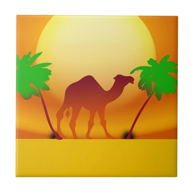 Sunset Small (4.25" x 4.25") Ceramic Photo Tile (Front)