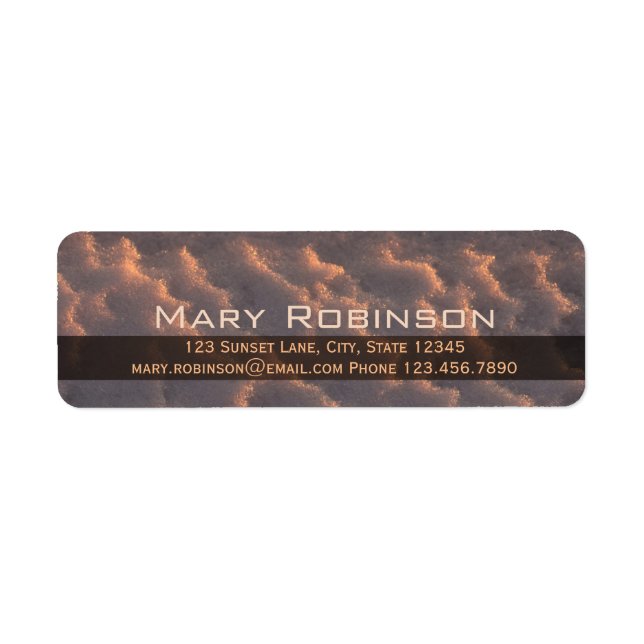 Sunset snow pattern CC0872 Return address Label (Front)