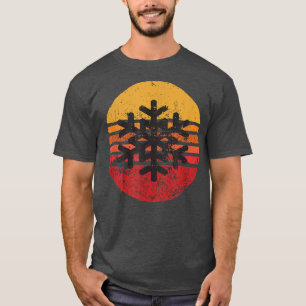 Sunset Snowflake Sunrise Snow Day Ski Sled Ice Ska T-Shirt