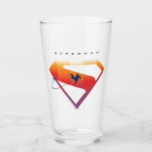 Sunset Soar Superman Shield Glass