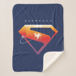 Sunset Soar Superman Shield Sherpa Blanket