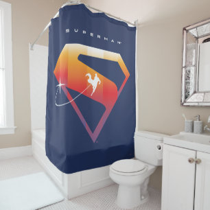 Sunset Soar Superman Shield Shower Curtain
