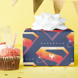 Sunset Soar Superman Shield Wrapping Paper