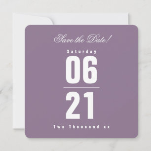 Sunset Solid Purple Wedding Save the Date