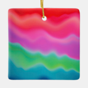 "Sunset Sorbet" Colourful Abstract Art Ceramic Ornament
