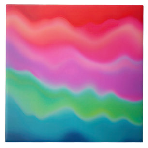 "Sunset Sorbet" Colourful Abstract Art   Ceramic Tile