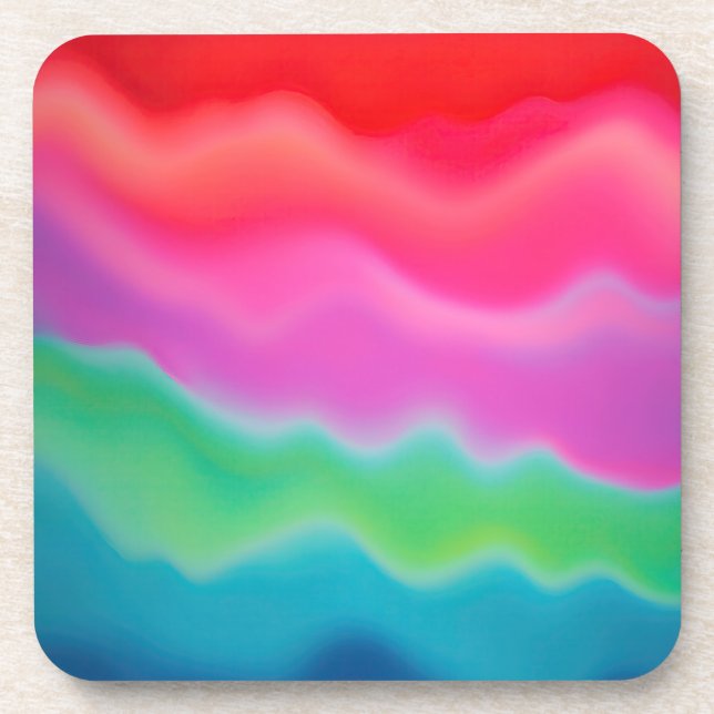 "Sunset Sorbet" Colourful Abstract Art   Coaster (Front)