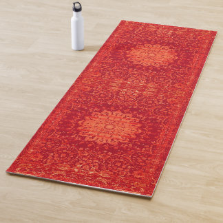 Sunset Souk: Orange Marrakesh Moroccan Pattern Yoga Mat