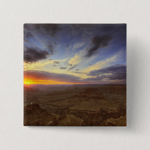 Sunset, south rim of the Grand Canyon, Grand 15 Cm Square Badge