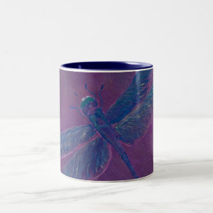 Sunset Sparkle Dragonfly Two-Tone Coffee Mug