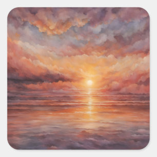 Sunset square sticker