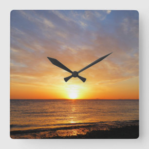 SUNSET SQUARE WALL CLOCK