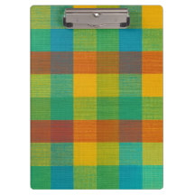 Sunset Squares – Colourful Plaid Clipboard