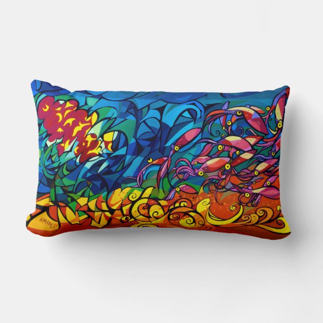 Sunset Squid Lumbar Cushion (Front)