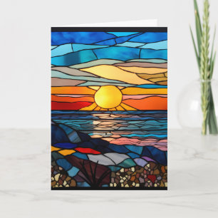 Sunset Stained Glass Design Notecard, Announcement