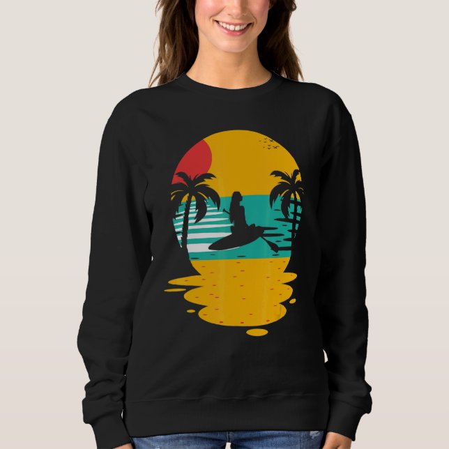 Sunset Stand Up Paddleboarder Paddleboarding Tropi Sweatshirt (Front)