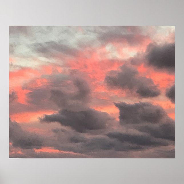 Sunset Stormy Clouds Poster (Front)