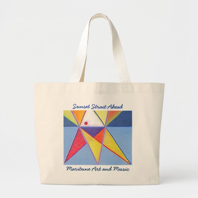 Sunset Strait Ahead Large Tote Bag (Front)
