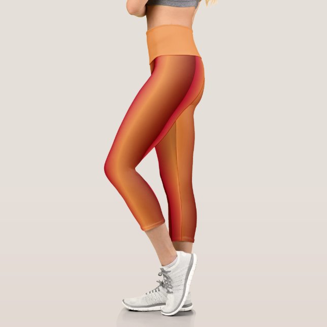 Sunset Stripe Activewear Capri Leggings (Left)