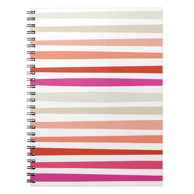 Sunset Stripe Spiral Notebook (Front)