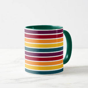 Sunset Stripes Dark Green Combo Mug