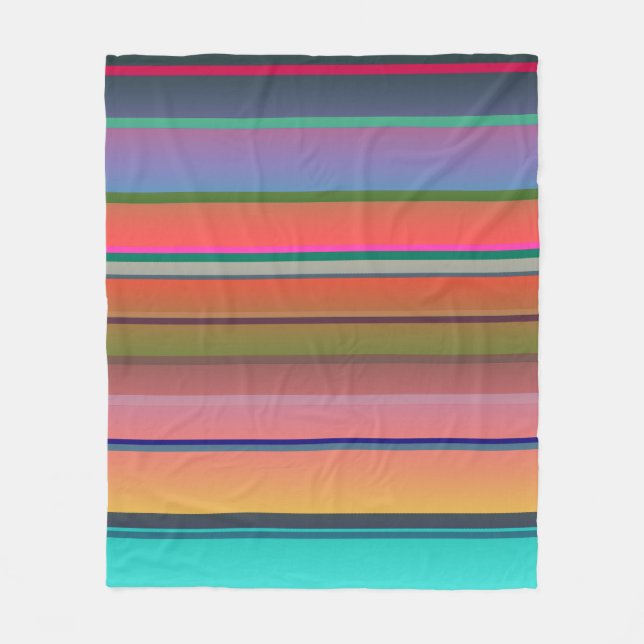 Sunset Stripes Fleece Blanket (Front)