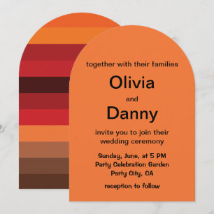 Sunset Stripes Summer Wedding Invitation