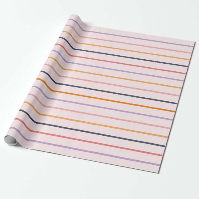 Sunset Stripes Wrapping Paper (Unrolled)