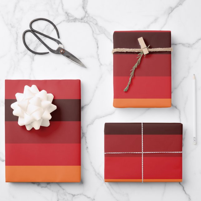 Sunset Stripes Wrapping Paper Sheet (Front)