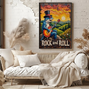 Sunset Strums: Shark's Rock Anthem Poster