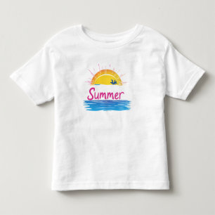 Sunset Summer Beach Illustration Toddler T-Shirt