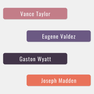 Sunset Summer Colour Palette Waterproof Name Label