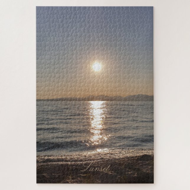 Sunset Summer Night Beach Life Photography Jigsaw Puzzle (Vertical)