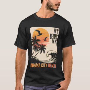 Sunset Summer Vacation Tropical Vintage Panama Cit T-Shirt