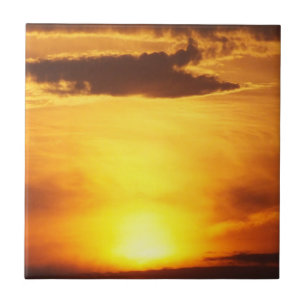sunset, sun, sky, landscape, sunrise, summer, ceramic tile