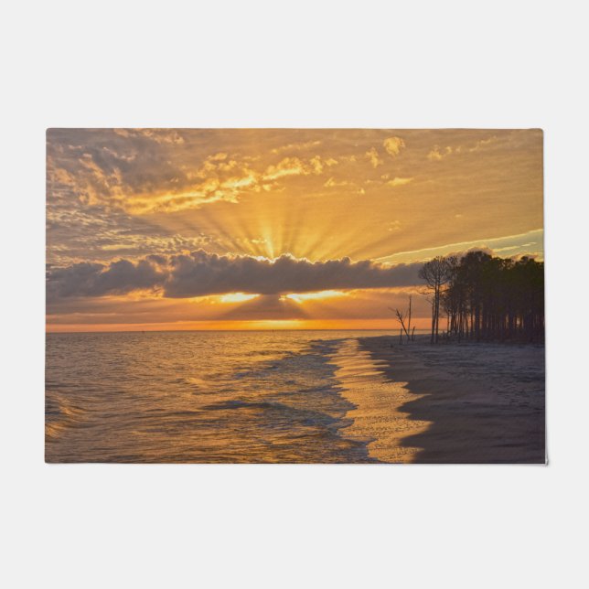 Sunset Sunbeams on Dauphin Island, Alabama Doormat (Front)