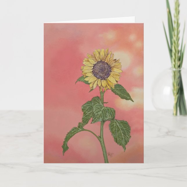 Sunset Sunflower Card (Front)