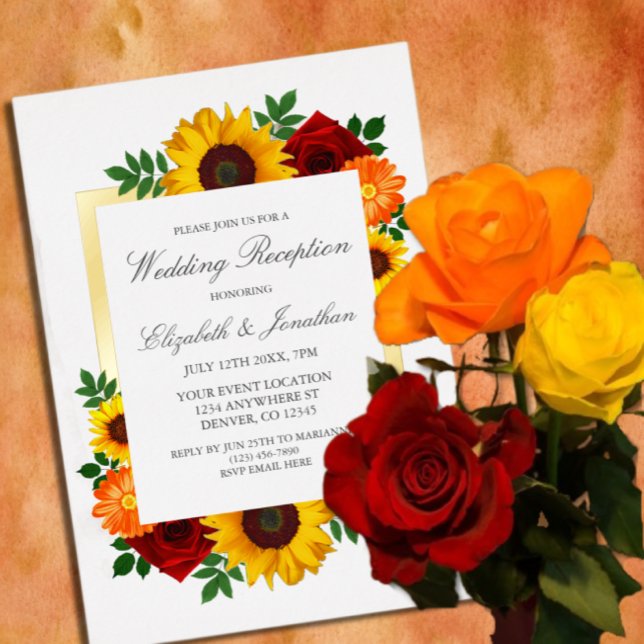 Sunset Sunflower Rose Floral Wedding Reception (Creator Uploaded)