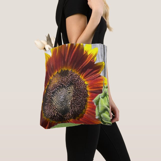 Sunset Sunflower  Tote Bag (Close Up)