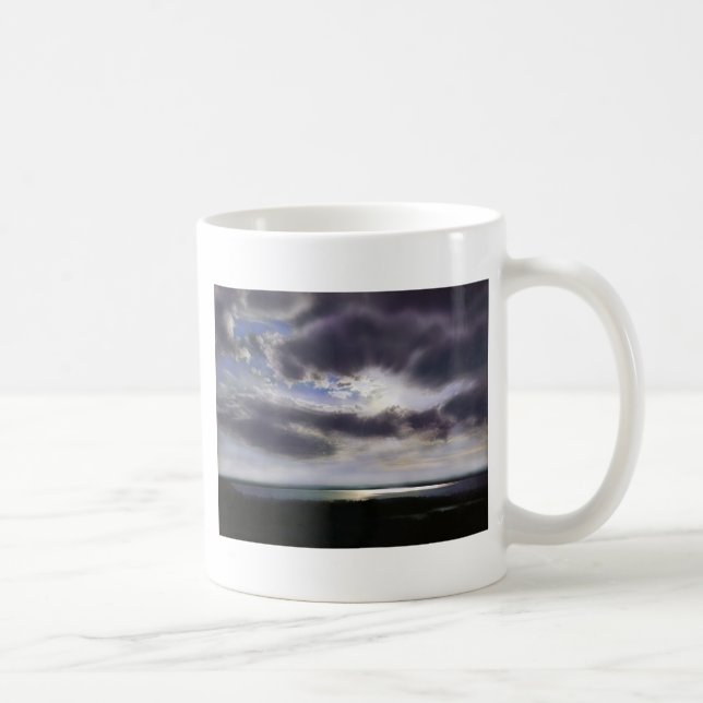 Sunset sunset over the lake watercolor painting coffee mug (Right)