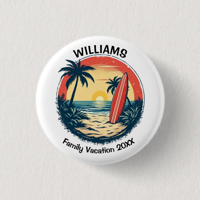 Sunset Surf 3 Cm Round Badge (Front)