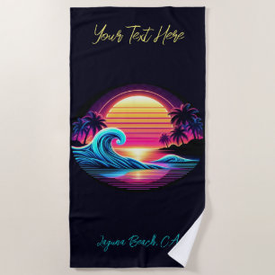 Sunset Surf Glow Beach Towel