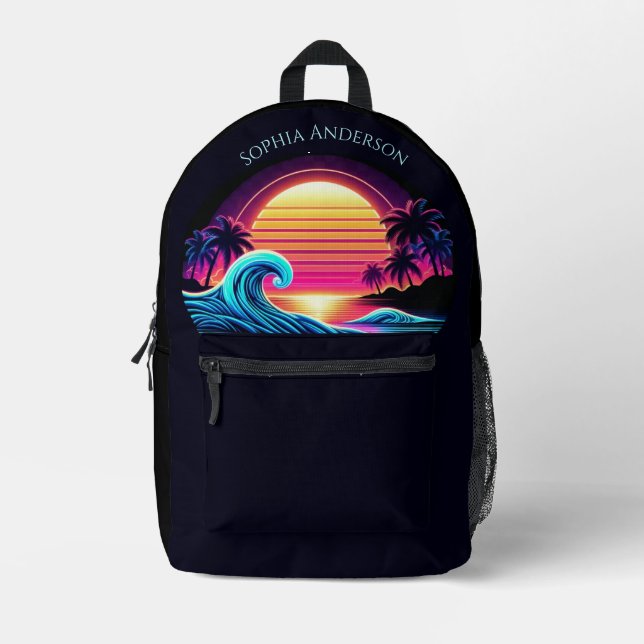Sunset Surf Glow Printed Backpack (Front)
