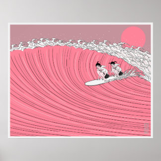 sunset surf poster