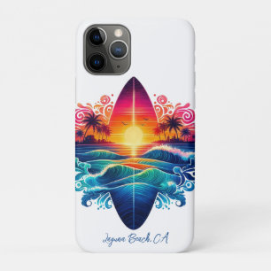 Sunset Surfboard Curls- iPhone 11 Pro Case