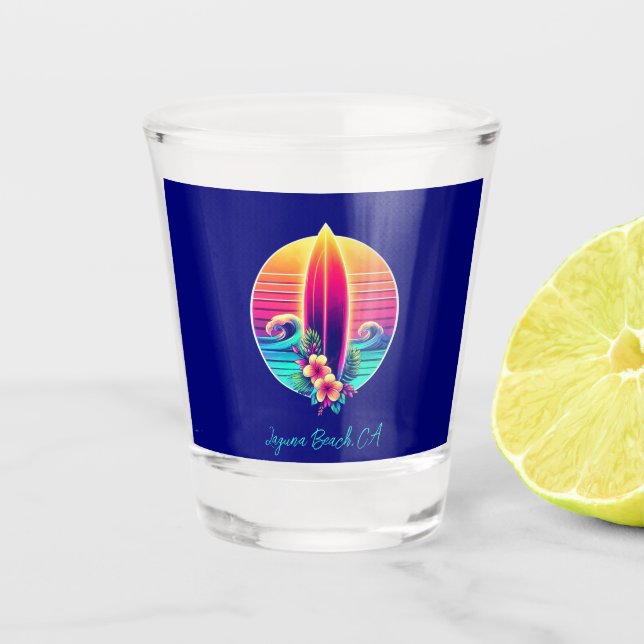 Sunset Surfboard Paradise- Shot Glass (Front)