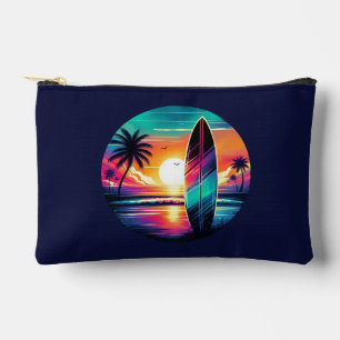 Sunset Surfboard Vibes Accessory Pouch