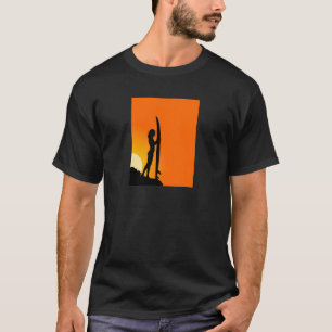 Sunset Surfer Girl with surfboard T-Shirt