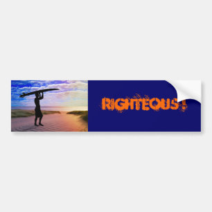 Sunset Surfer Sand & Clouds Bumper Sticker